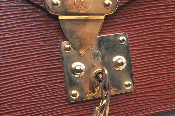 Auth Louis Vuitton Epi Pochette Sellier Dragonne Clutch Bag M52613 Brown 4409K