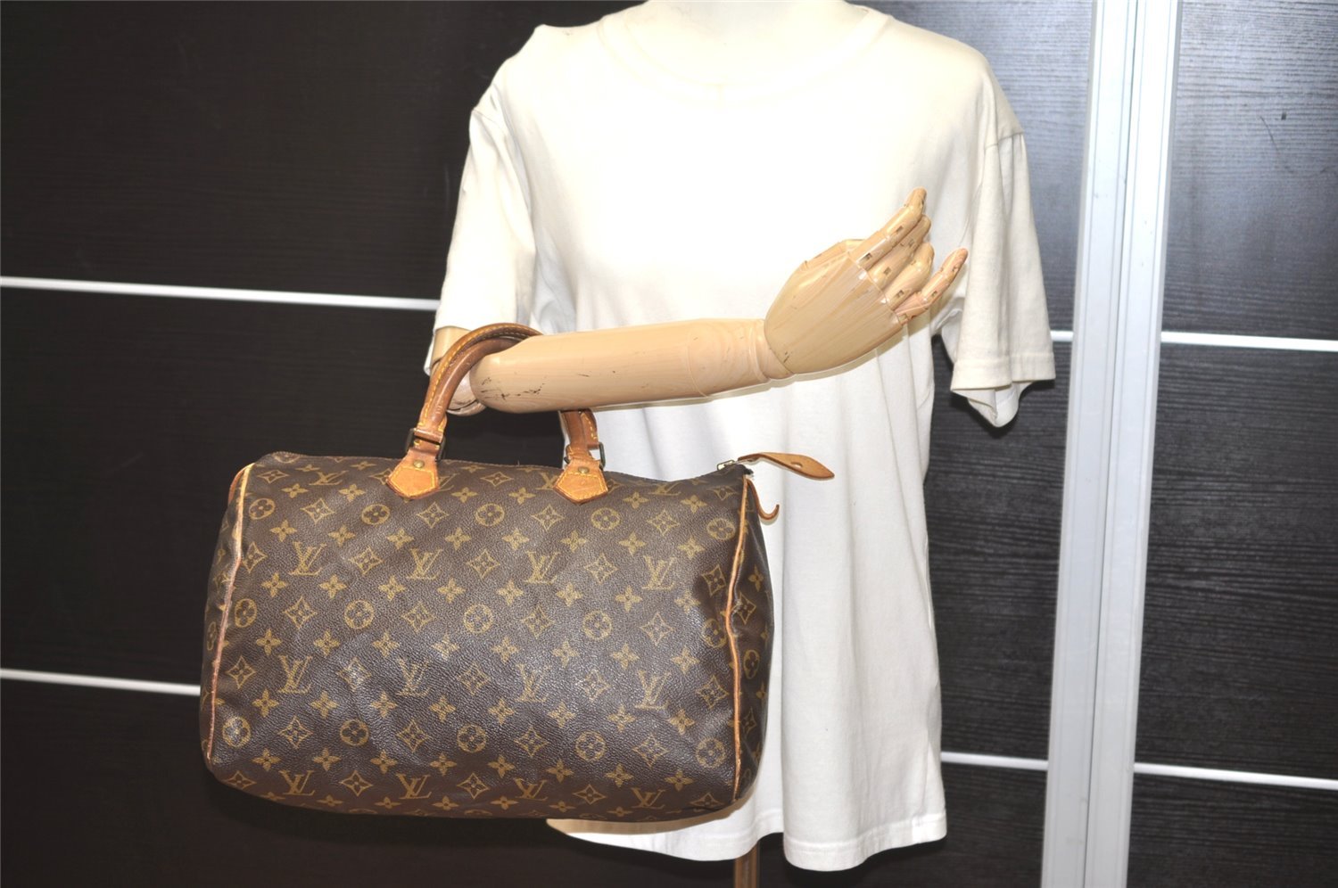 Authentic Louis Vuitton Monogram Speedy 35 Hand Boston Bag M41524 LV 4410I