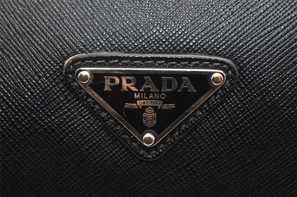 Authentic PRADA SaffianoTravel Leather Briefcase Business Bag VR0023 Black 4410K