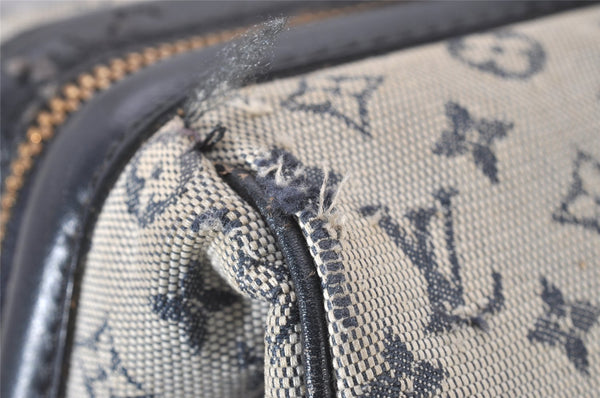 Authentic Louis Vuitton Monogram Mini Josephine GM Hand Bag Blue M92211 LV 4412I