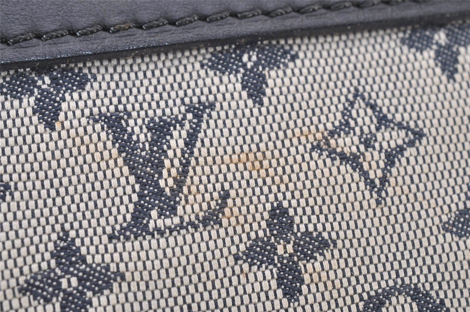 Authentic Louis Vuitton Monogram Mini Josephine GM Hand Bag Blue M92211 LV 4412I