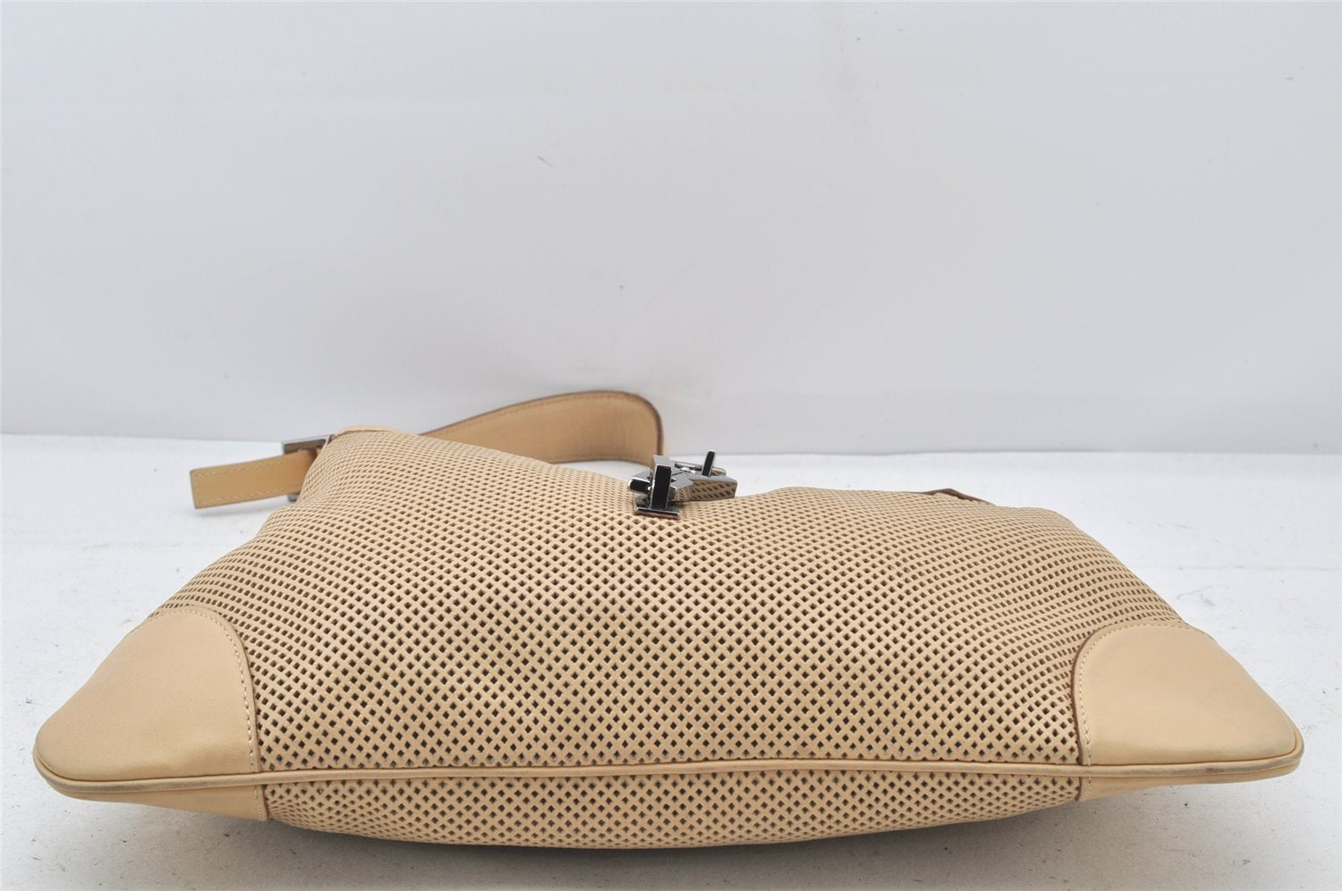 Authentic GUCCI Kandinsky Shoulder Hand Bag Punching Leather 28628 Beige 4413K