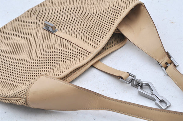 Authentic GUCCI Kandinsky Shoulder Hand Bag Punching Leather 28628 Beige 4413K