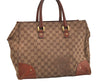 Authentic GUCCI Shoulder Tote Bag GG Canvas Leather 120897 Brown 4414J