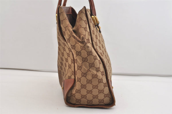 Authentic GUCCI Shoulder Tote Bag GG Canvas Leather 120897 Brown 4414J