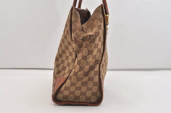 Authentic GUCCI Shoulder Tote Bag GG Canvas Leather 120897 Brown 4414J
