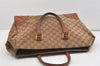 Authentic GUCCI Shoulder Tote Bag GG Canvas Leather 120897 Brown 4414J