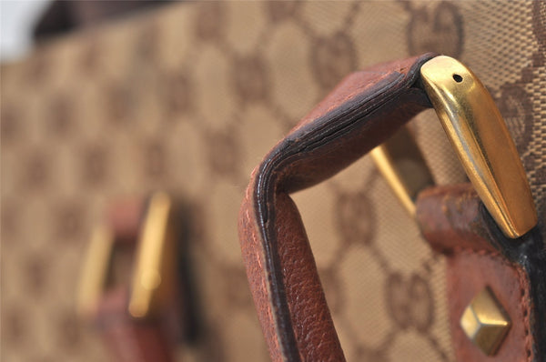 Authentic GUCCI Shoulder Tote Bag GG Canvas Leather 120897 Brown 4414J