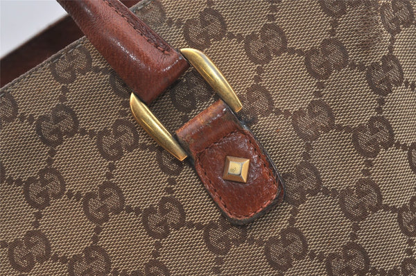 Authentic GUCCI Shoulder Tote Bag GG Canvas Leather 120897 Brown 4414J