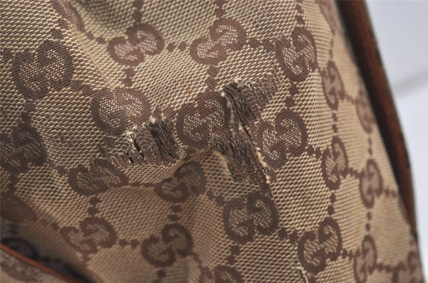 Authentic GUCCI Shoulder Tote Bag GG Canvas Leather 120897 Brown 4414J