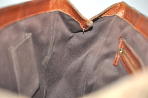 Authentic GUCCI Shoulder Tote Bag GG Canvas Leather 120897 Brown 4414J