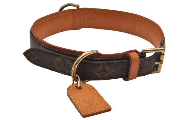 Authentic Louis Vuitton Monogram Collier Baxter GM Dog Collar M58070 LV 4416J