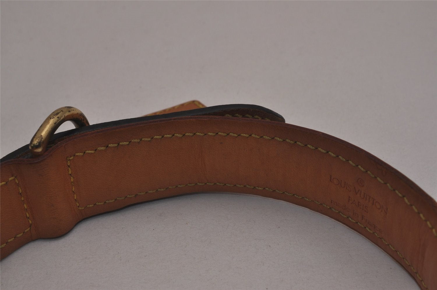 Authentic Louis Vuitton Monogram Collier Baxter GM Dog Collar M58070 LV 4416J