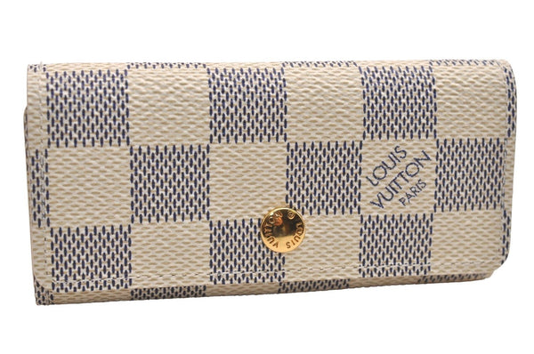 Authentic Louis Vuitton Damier Azur Multicles 4 Key Case Holder N60020 LV 4418J