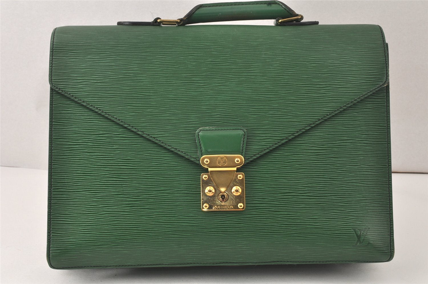 Authentic Louis Vuitton Epi Serviette Conseiller Briefcase Green M54424 LV 4418K