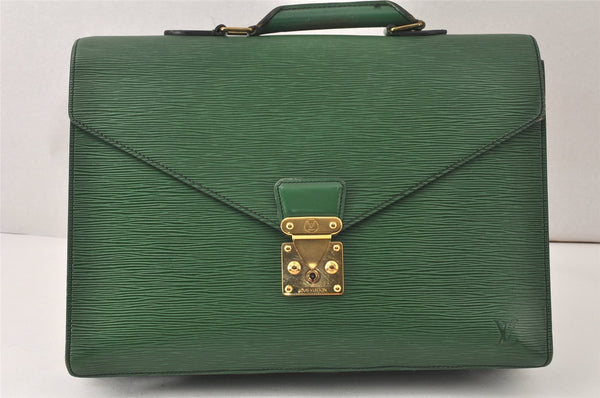 Authentic Louis Vuitton Epi Serviette Conseiller Briefcase Green M54424 LV 4418K