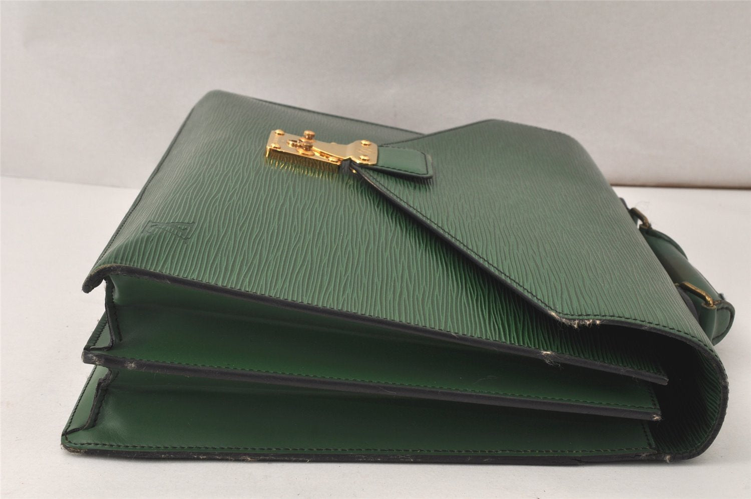 Authentic Louis Vuitton Epi Serviette Conseiller Briefcase Green M54424 LV 4418K