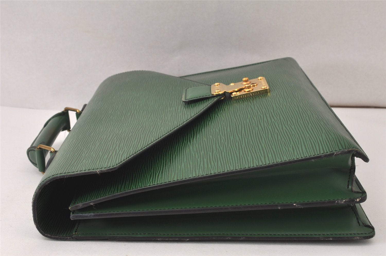Authentic Louis Vuitton Epi Serviette Conseiller Briefcase Green M54424 LV 4418K