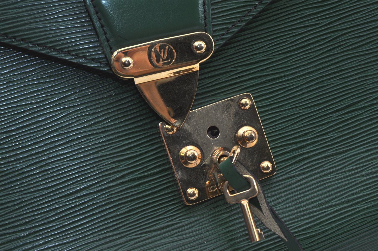 Authentic Louis Vuitton Epi Serviette Conseiller Briefcase Green M54424 LV 4418K