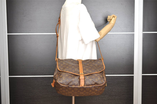 Authentic Louis Vuitton Monogram Saumur 35 Shoulder Cross Bag M42254 Junk 4419I