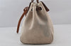 Auth HERMES Her Bag Cabas GM & GM 2Way Shoulder Tote Bag Canvas White 4421K