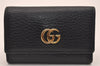 Authentic GUCCI Petite Mormont 6 Key Case Holder Leather 456118 Black 4422J