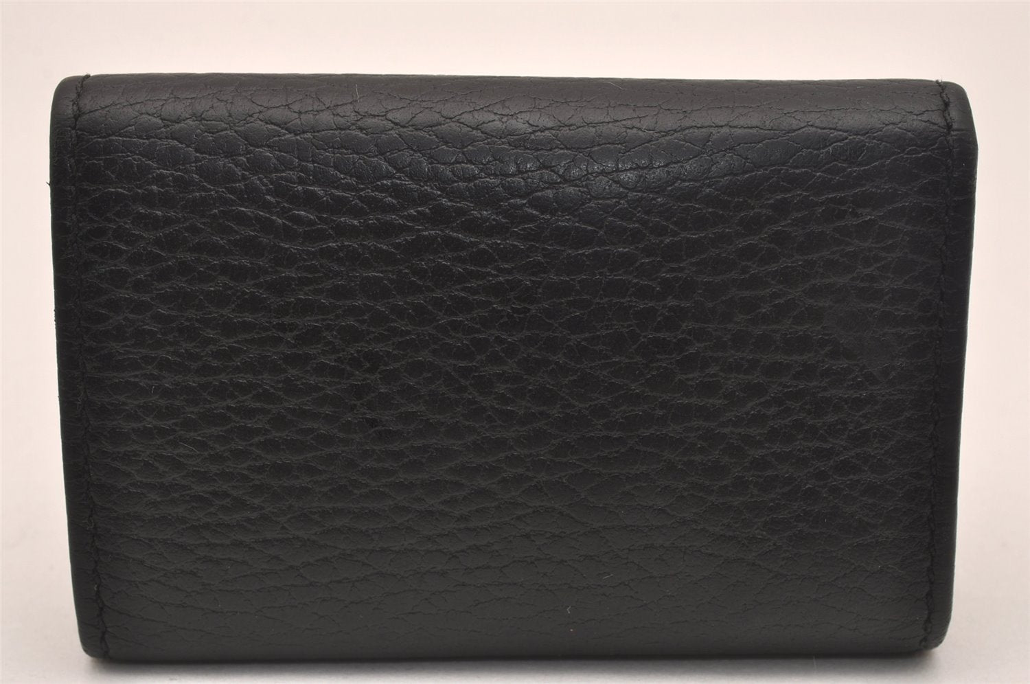 Authentic GUCCI Petite Mormont 6 Key Case Holder Leather 456118 Black 4422J
