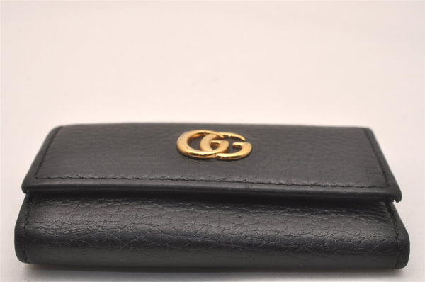 Authentic GUCCI Petite Mormont 6 Key Case Holder Leather 456118 Black 4422J