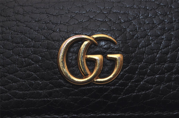 Authentic GUCCI Petite Mormont 6 Key Case Holder Leather 456118 Black 4422J