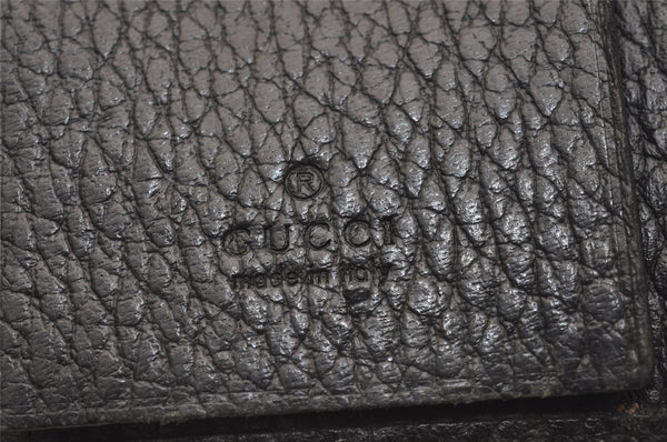 Authentic GUCCI Petite Mormont 6 Key Case Holder Leather 456118 Black 4422J