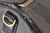 Authentic FENDI Pequin Pattern PVC Leather 2Way Travel Boston Bag Brown 4422K