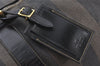 Authentic FENDI Pequin Pattern PVC Leather 2Way Travel Boston Bag Brown 4422K