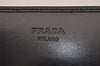 Authentic PRADA Vintage Leather Long Wallet Purse Black Box 4423J