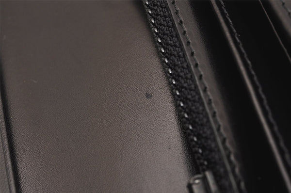 Authentic PRADA Vintage Leather Long Wallet Purse Black Box 4423J
