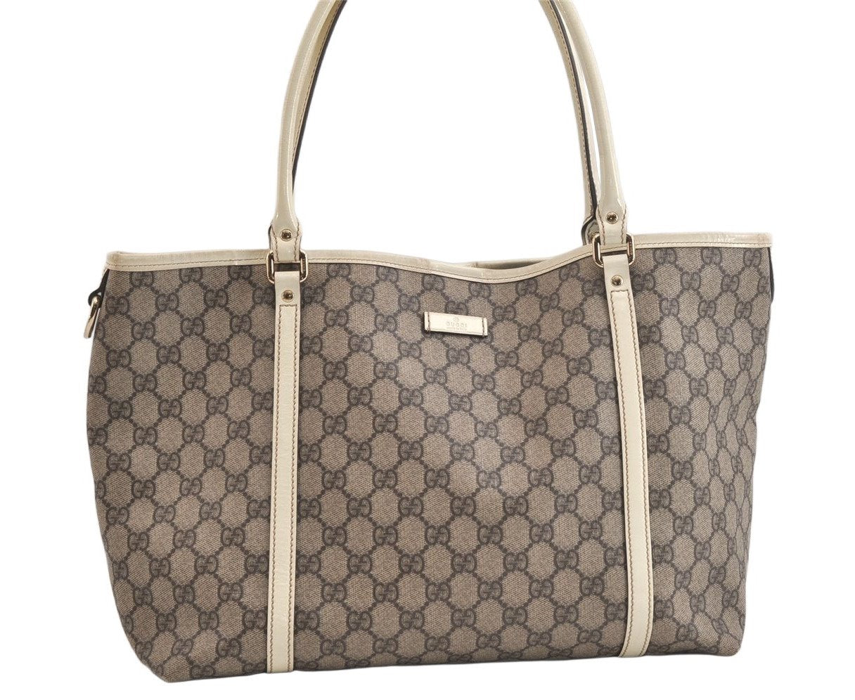 Authentic GUCCI Vintage Shoulder Tote Bag GG PVC Leather 197953 Brown 4423K