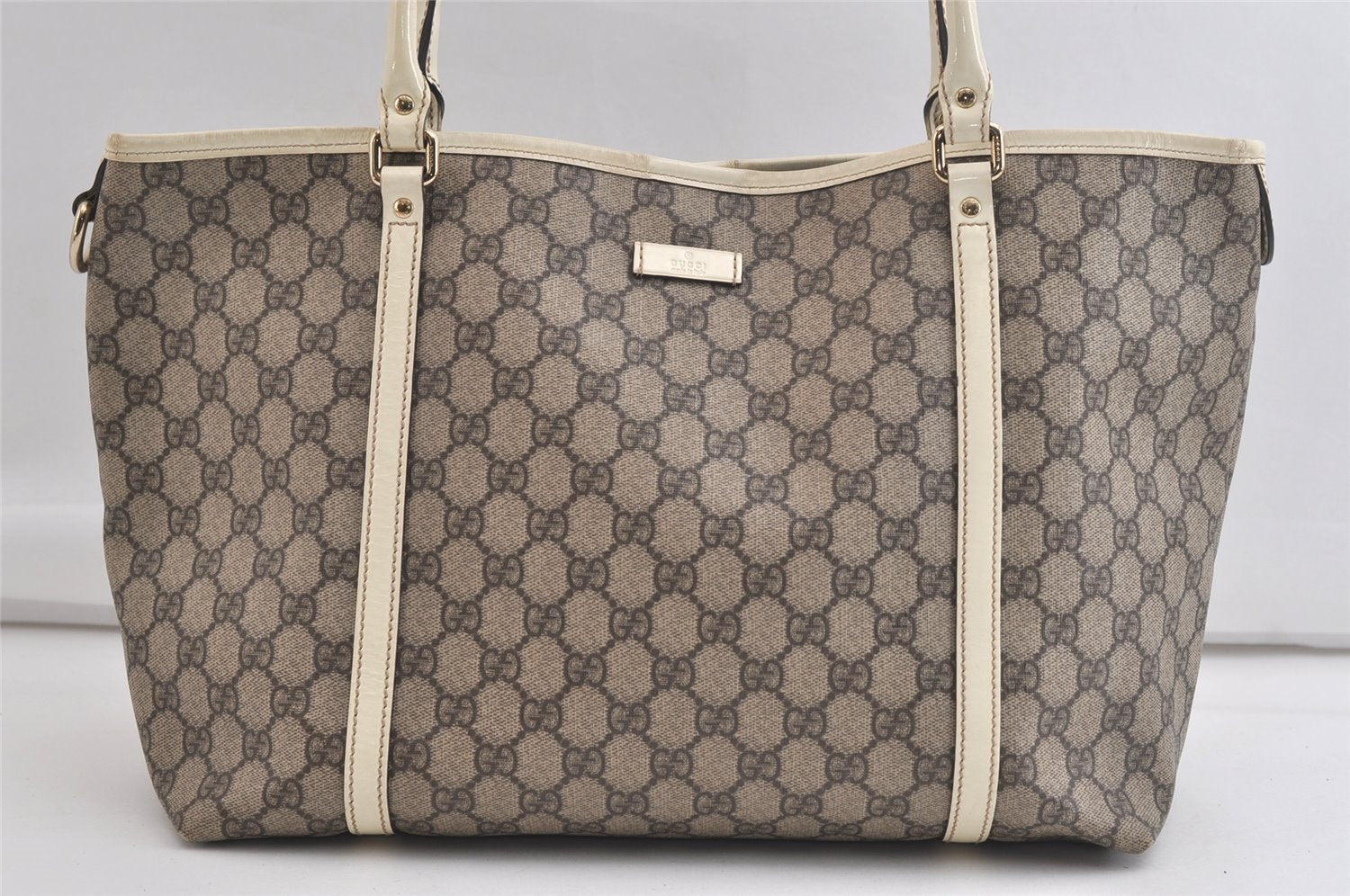 Authentic GUCCI Vintage Shoulder Tote Bag GG PVC Leather 197953 Brown 4423K