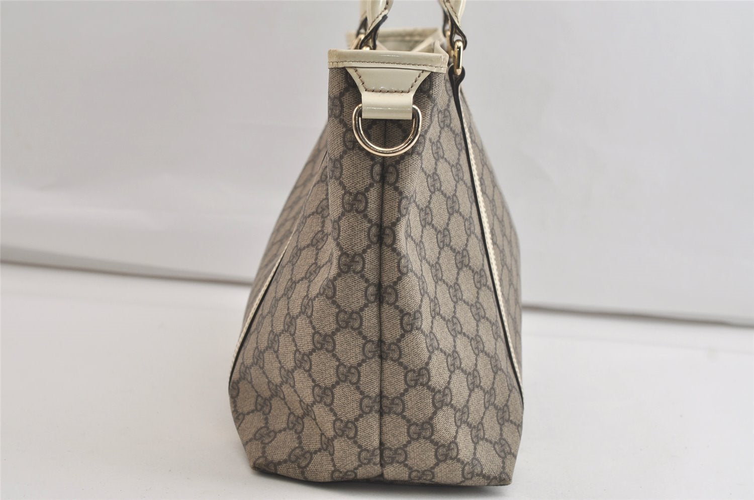 Authentic GUCCI Vintage Shoulder Tote Bag GG PVC Leather 197953 Brown 4423K