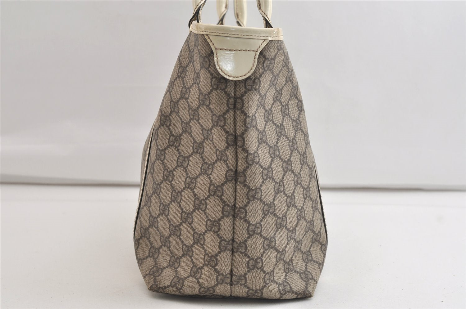 Authentic GUCCI Vintage Shoulder Tote Bag GG PVC Leather 197953 Brown 4423K