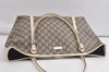 Authentic GUCCI Vintage Shoulder Tote Bag GG PVC Leather 197953 Brown 4423K
