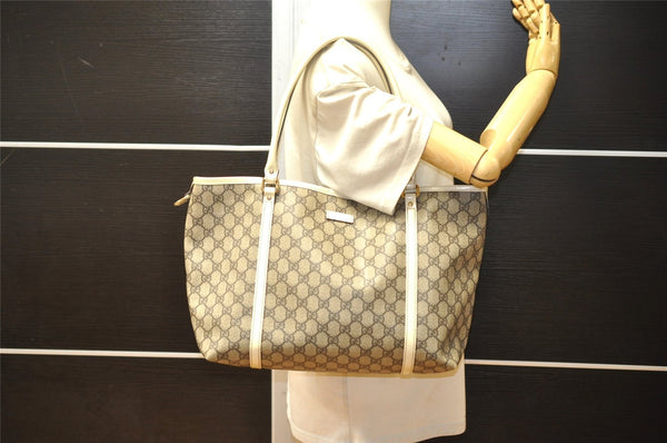 Authentic GUCCI Vintage Shoulder Tote Bag GG PVC Leather 197953 Brown 4423K