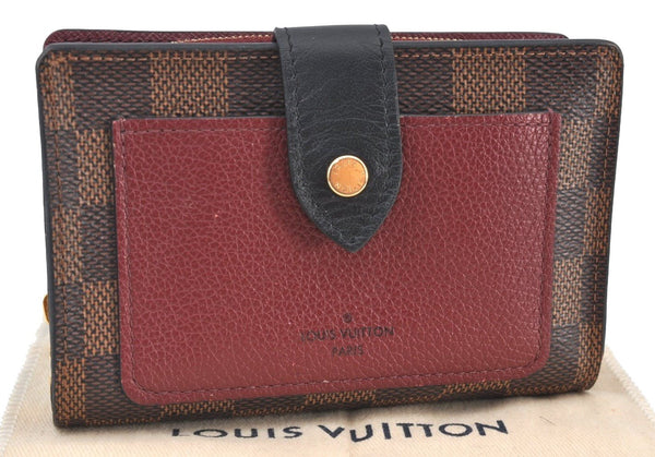 Authentic Louis Vuitton Damier Portefeuille Juliet Wallet N60381 Bordeaux 4424H
