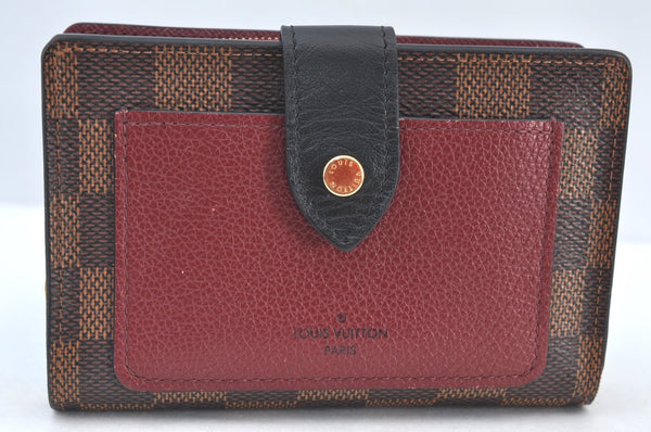 Authentic Louis Vuitton Damier Portefeuille Juliet Wallet N60381 Bordeaux 4424H