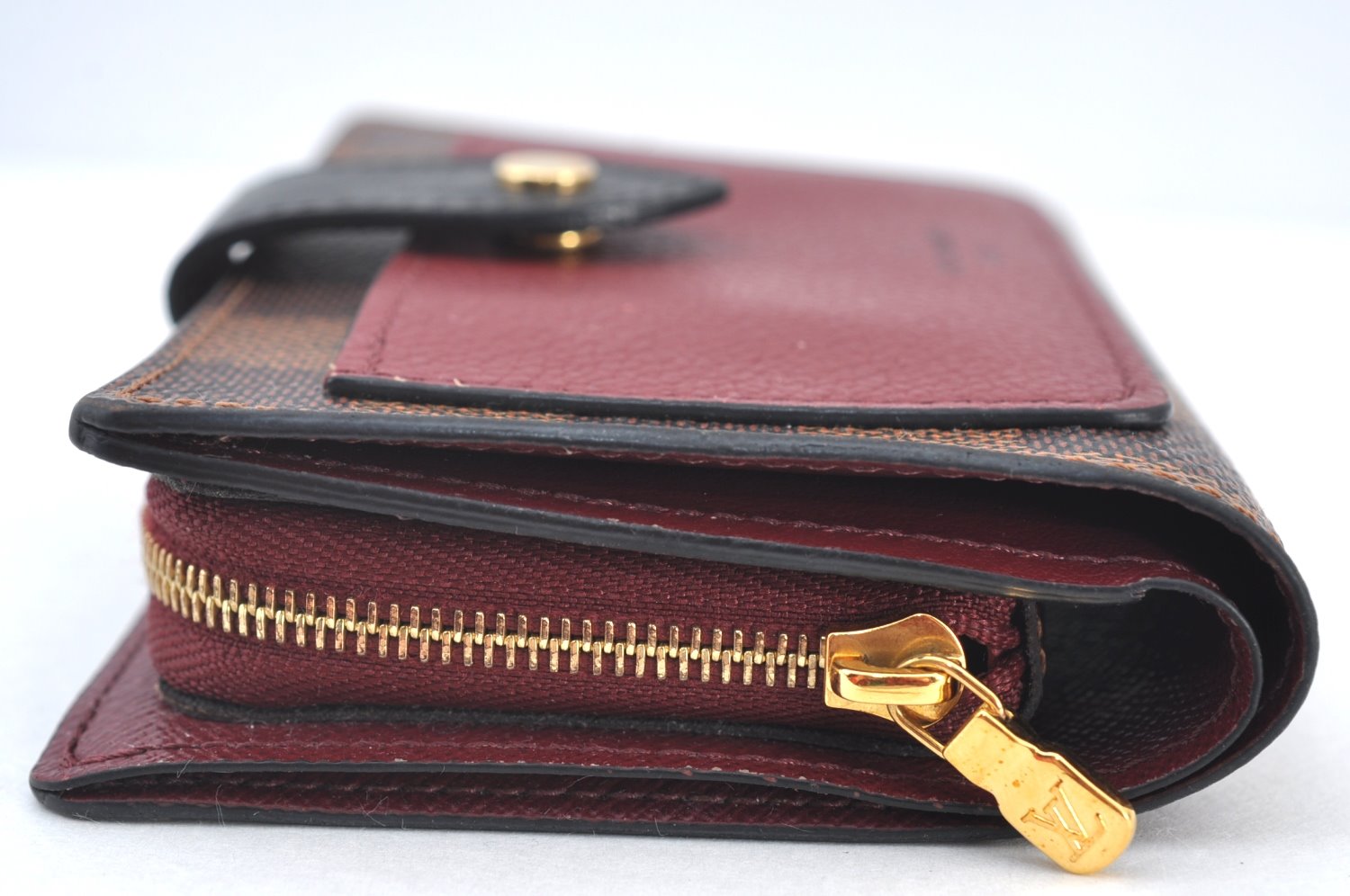 Authentic Louis Vuitton Damier Portefeuille Juliet Wallet N60381 Bordeaux 4424H