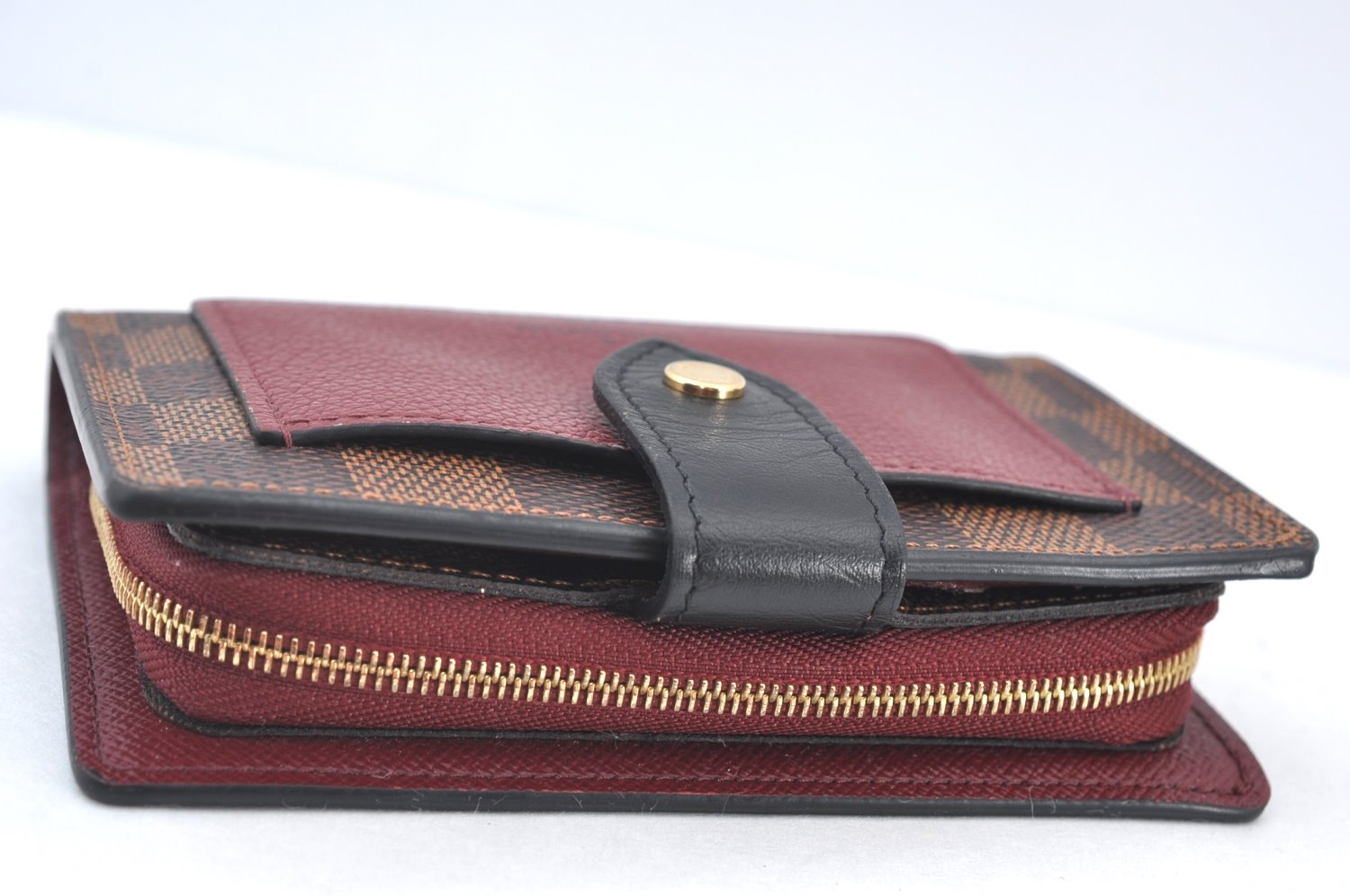 Authentic Louis Vuitton Damier Portefeuille Juliet Wallet N60381 Bordeaux 4424H