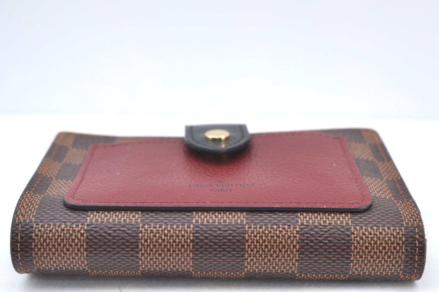 Authentic Louis Vuitton Damier Portefeuille Juliet Wallet N60381 Bordeaux 4424H