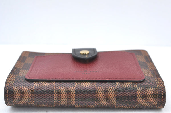 Authentic Louis Vuitton Damier Portefeuille Juliet Wallet N60381 Bordeaux 4424H