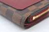 Authentic Louis Vuitton Damier Portefeuille Juliet Wallet N60381 Bordeaux 4424H