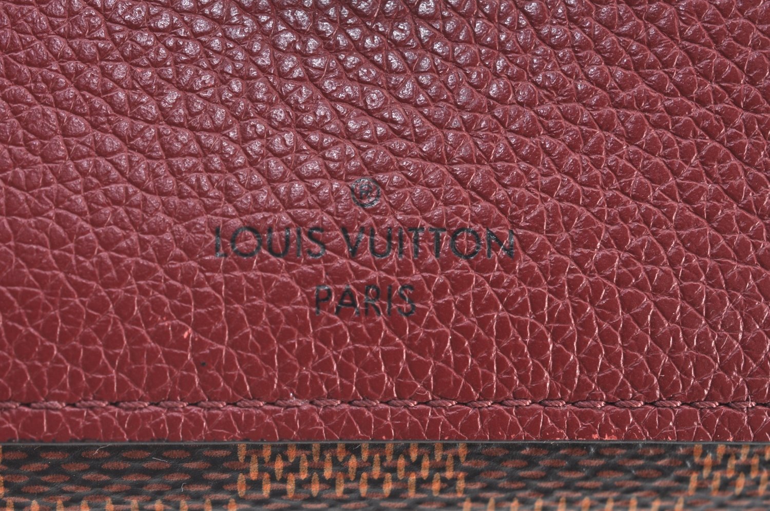 Authentic Louis Vuitton Damier Portefeuille Juliet Wallet N60381 Bordeaux 4424H
