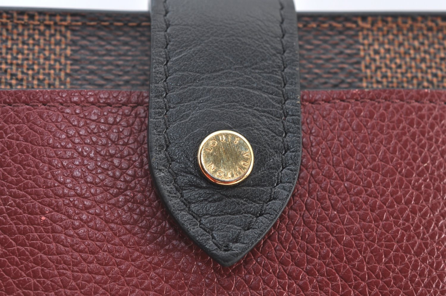 Authentic Louis Vuitton Damier Portefeuille Juliet Wallet N60381 Bordeaux 4424H