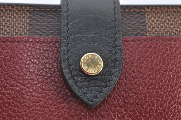 Authentic Louis Vuitton Damier Portefeuille Juliet Wallet N60381 Bordeaux 4424H